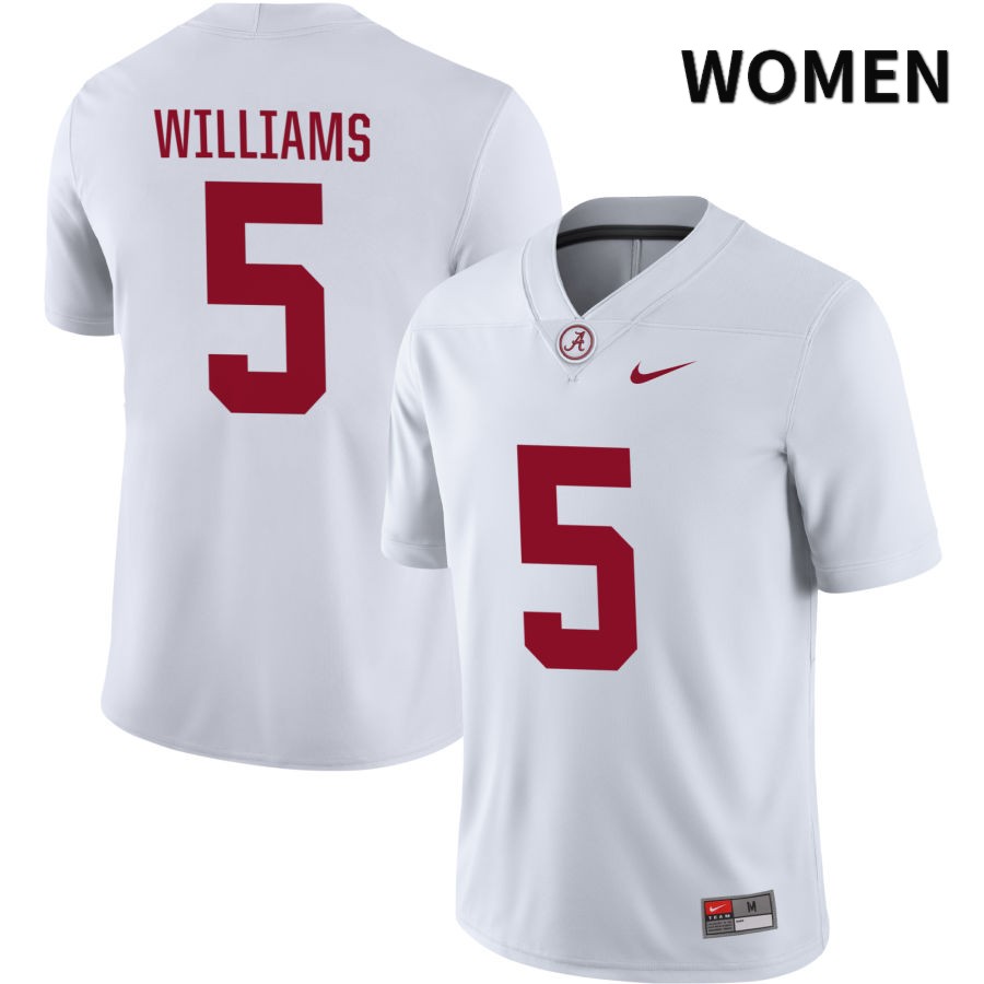 Alabama Crimson Tide Women's Roydell Williams #5 NIL White 2022 NCAA Authentic Stitched College Football Jersey EV16C80GJ